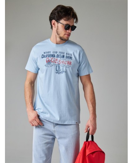 футболка мужская приглушенный голубой