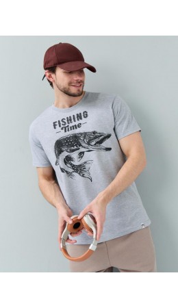 футболка мужская серый меланж