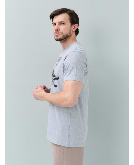футболка мужская серый меланж