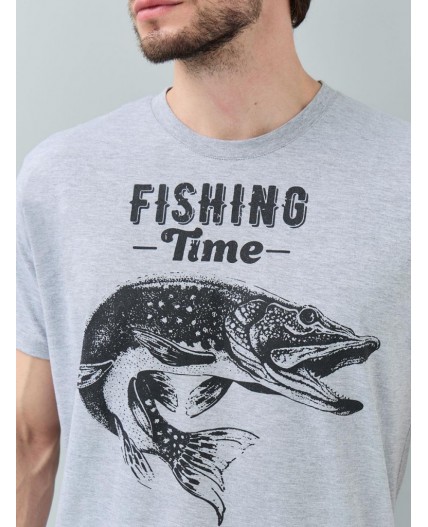 футболка мужская серый меланж