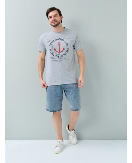 футболка мужская серый меланж