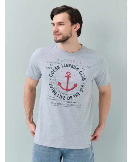 футболка мужская серый меланж