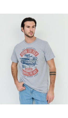 футболка мужская серый меланж