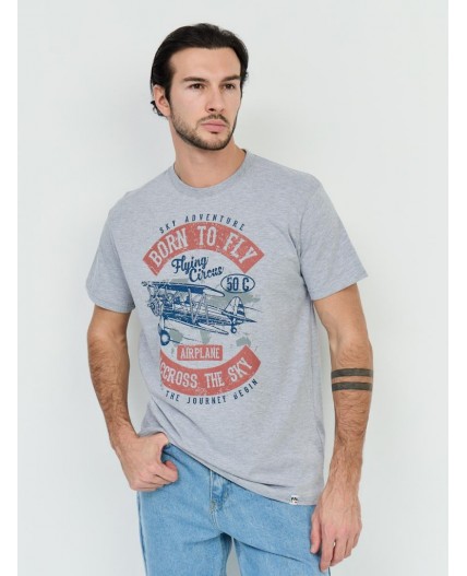 футболка мужская серый меланж