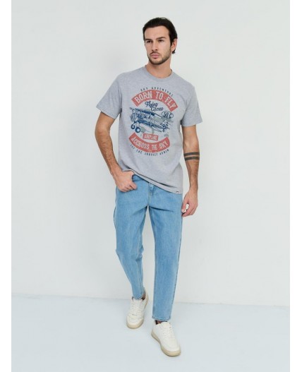 футболка мужская серый меланж