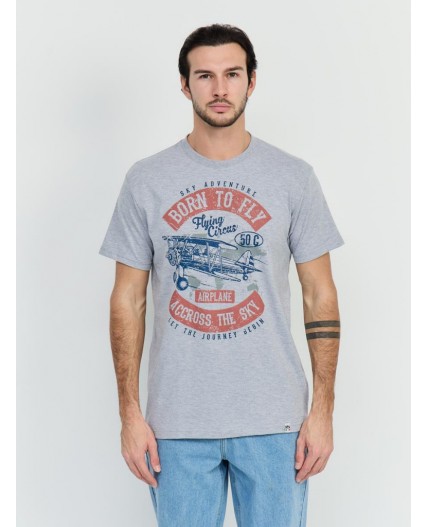 футболка мужская серый меланж