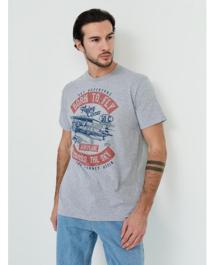 футболка мужская серый меланж