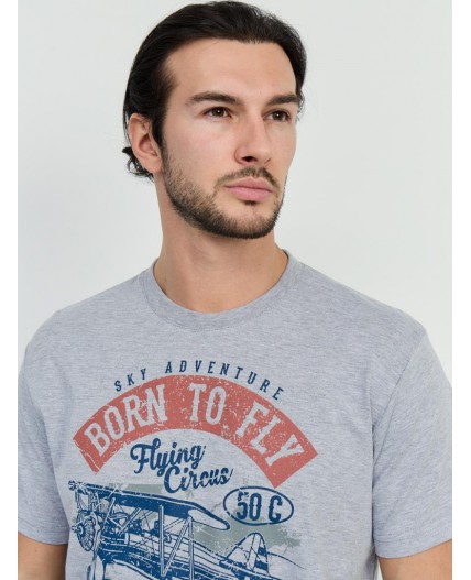 футболка мужская серый меланж