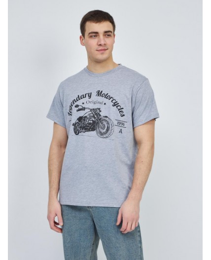 футболка мужская серый меланж