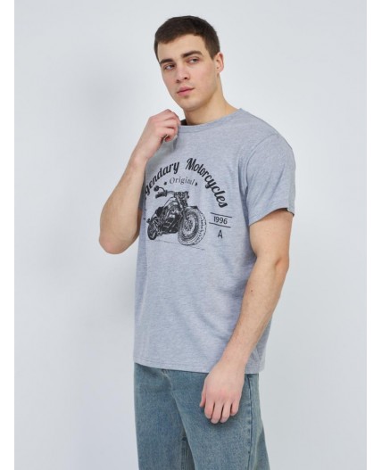 футболка мужская серый меланж