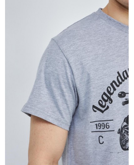 футболка мужская серый меланж