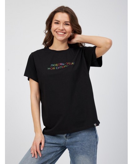 футболка женская черный