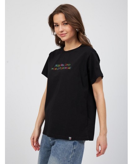 футболка женская черный