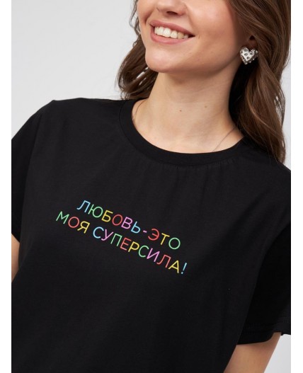 футболка женская черный