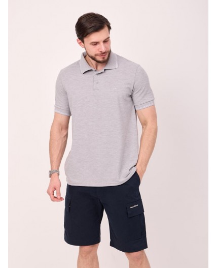 поло мужское серый меланж