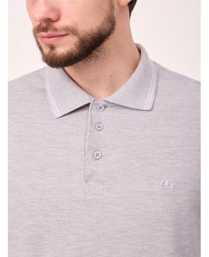 поло мужское серый меланж