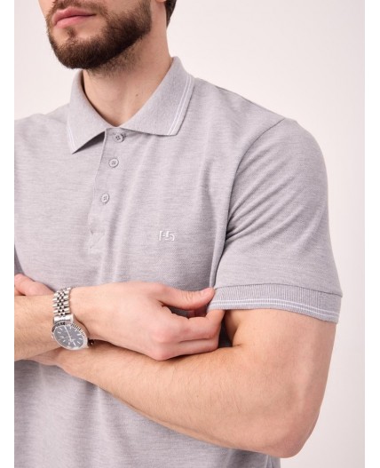 поло мужское серый меланж