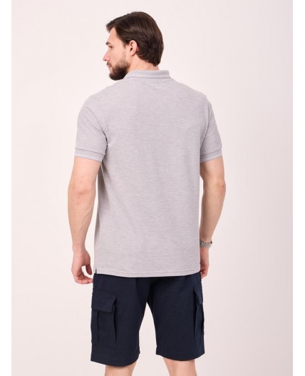 поло мужское серый меланж