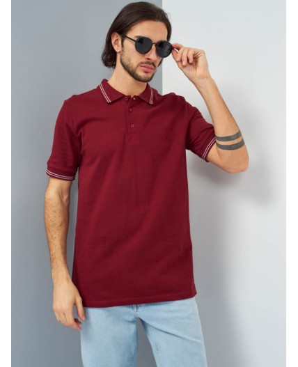 поло мужское темно-бордовый