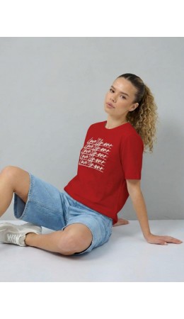 футболка женская красный