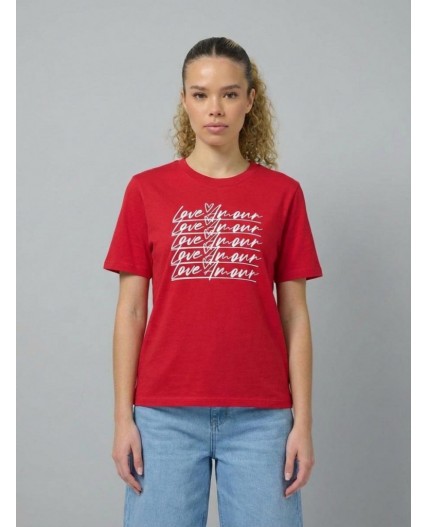 футболка женская красный