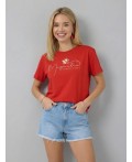футболка женская красный
