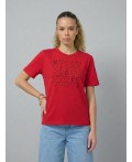 футболка женская красный