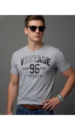 футболка мужская серый меланж