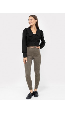 Легинсы бежево -шоколадная клетка