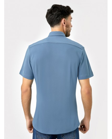 Рубашка серо -синий
