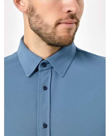 Рубашка серо -синий