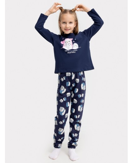 Комплект синий +пингвины на синем