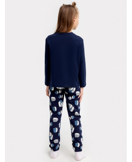 Комплект синий +пингвины на синем