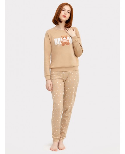 Комплект бежевый +сердечки на бежевом