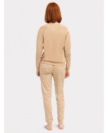 Комплект бежевый +сердечки на бежевом