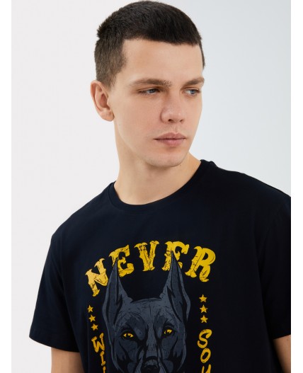 Футболка черный +печать3