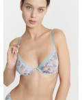Бюстгальтер крупные цветы на мятном