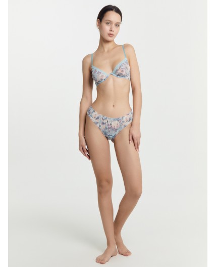 Бюстгальтер крупные цветы на мятном