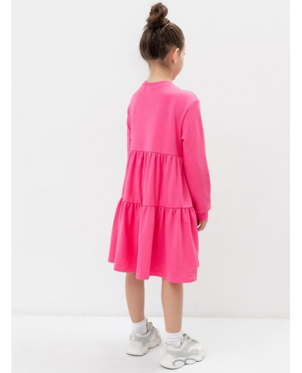 Платье розовый +печать