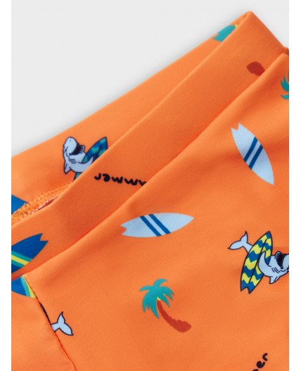 Трусы купальные акулы серферы на оранжевом
