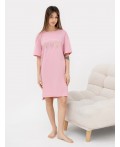 Сорочка пыльный розовый +печать