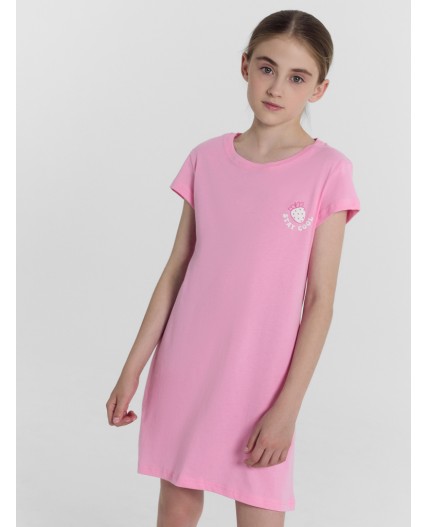 Сорочка розовый +печать