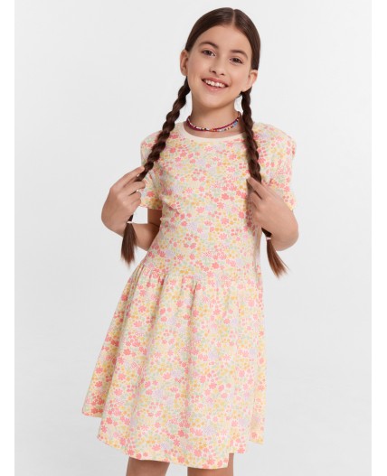 Платье цветочки на молочном