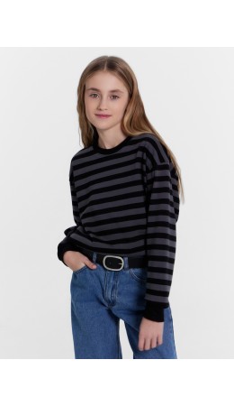 Лонгслив черная полоска