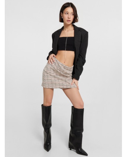 Юбка цветная клетка на молочном