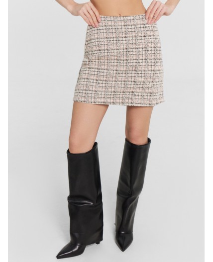 Юбка цветная клетка на молочном