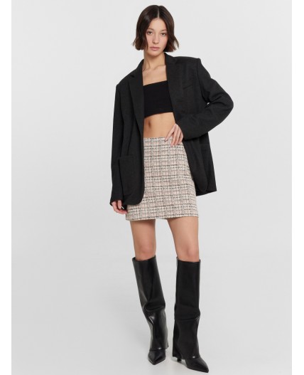 Юбка цветная клетка на молочном