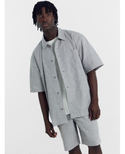 Рубашка двухцветный серый