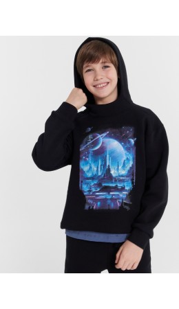 Худи черный +печать