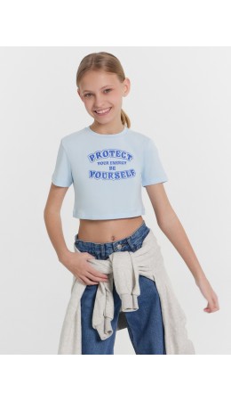 Футболка голубое небо +печать